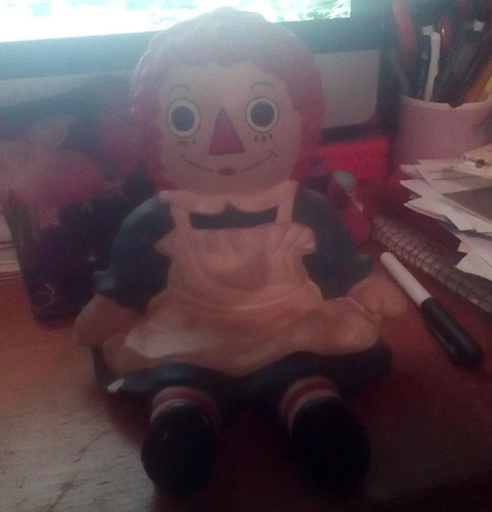 Raggedy Ann  Ceramic Sitting Figurine