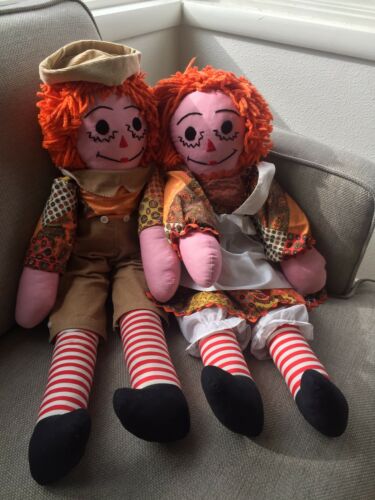 Raggedy Ann & Andy 25” Handmade Fall Theme I Love You To Chest