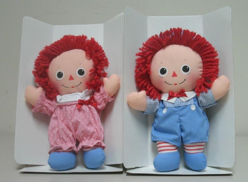 Playskool Baby Raggedy Ann & Baby Raggedy Andy 1989 Dolls in Original Boxes