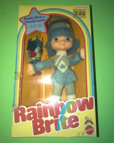 Vintage Mattel Rainbow Brite Buddy Blue and Champ Sprite Doll! NEW SEALED!