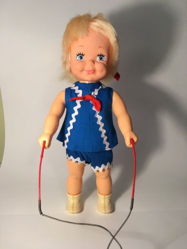 1969 Rare REMCO JUMPSY DOLL SHE REALLY JUMPS ROPE With original box Vintage
