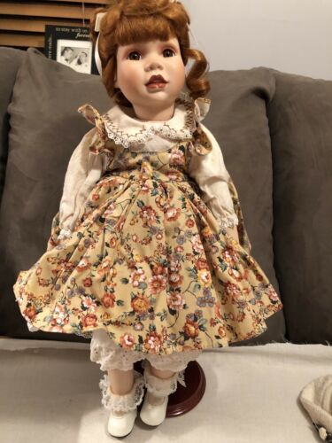 Connoisseur Collection Porcelain Doll From Seymour Mann MCMXCVIII With Stand