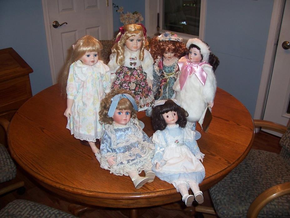 6 Beautiful Porcelain Dolls