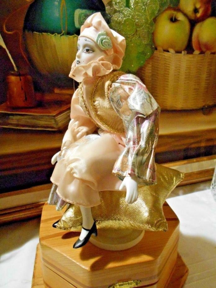 Collectible Show Stopper Porcelain Doll- Music Box playing Send in the Clowns