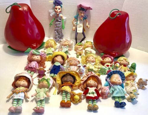 Vintage Strawberry Shortcake Lot Dolls Pets Carrying Cases