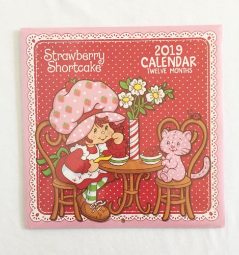 2019 Strawberry Shortcake Calendar Retro Vintage Artwork NIP Kawaii 10”x10”