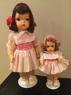 Doll Terri Lee and Tiny Terri Lee in Rare matching Outfits tagged 1950's