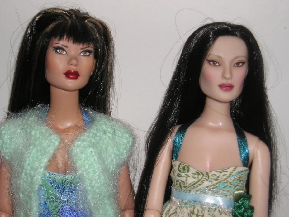 TWO (2) TONNER ASIAN OOAK REPAINTS MEI LI BY AMERICAN JEZEBEL DRESSED + SHOES