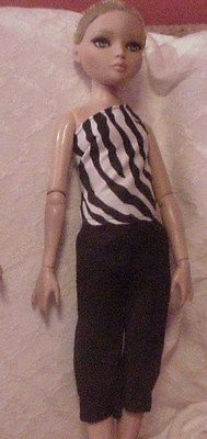 Black & White Blouse and Black Capris for Ellowyne Wilde Glinda Pru