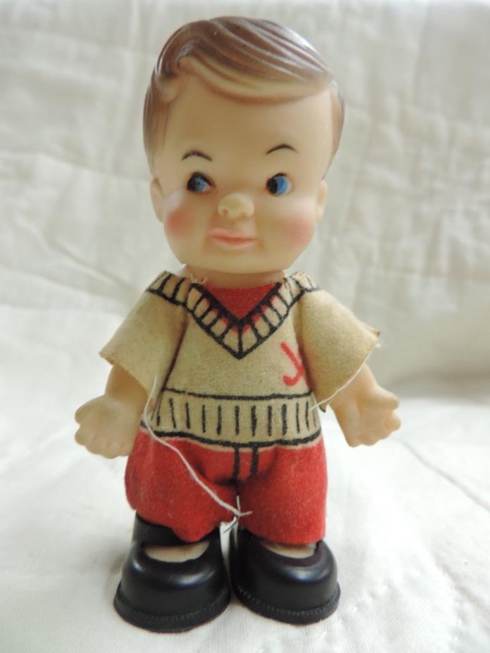 Rare Vintage Pee Wee Uneeda Doll Tiny Hockey Player Cute