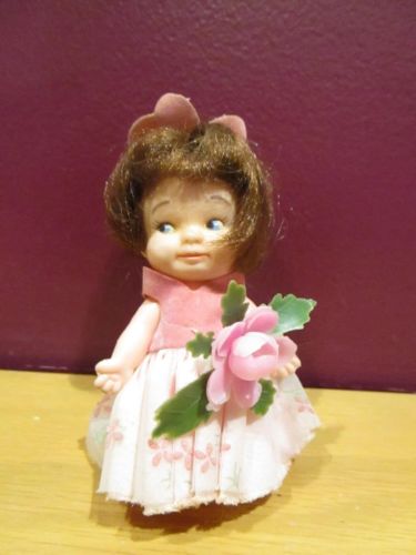 1960s Uneeda Doll company Pee Wees doll in cute outfit original doll rose