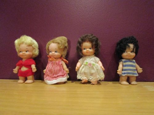 1960s  Uneeda Doll company Pee Wees set of 4 vintage dolls