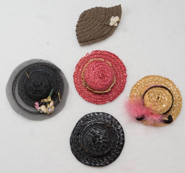 VINTAGE Hats for GINNY Muffie ALEX Ginger Straw Flowers +  +