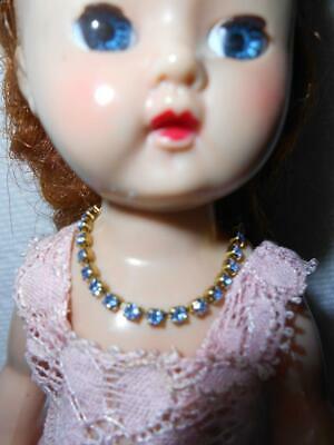 Vintage Saphire Blue Crystal Rhinestone Necklace For Ginny Vogue Walker  8