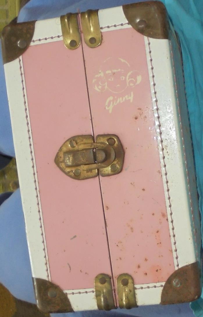 Vintage 1950's Vogue Ginny Logo Pink Metal Case Trunk