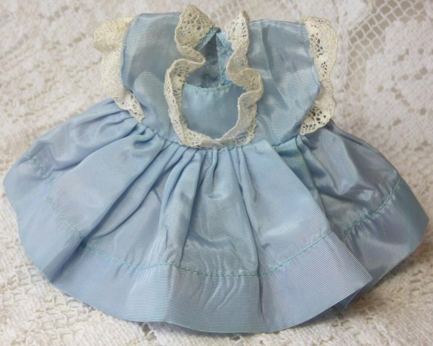 Vintage Vogue Blue Taffeta Lace Trimmed DRESS Ginny Muffie 1950's Medford Tag