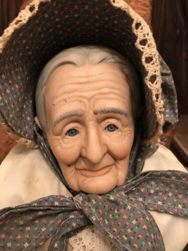 Rare Old Fashioned 31 Inch Vintage Ceramic Grandma Doll