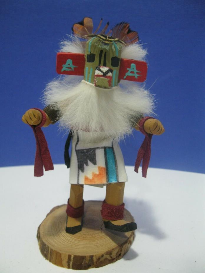 Signed Handcrafted Wooden Kachina Doll Very Nice