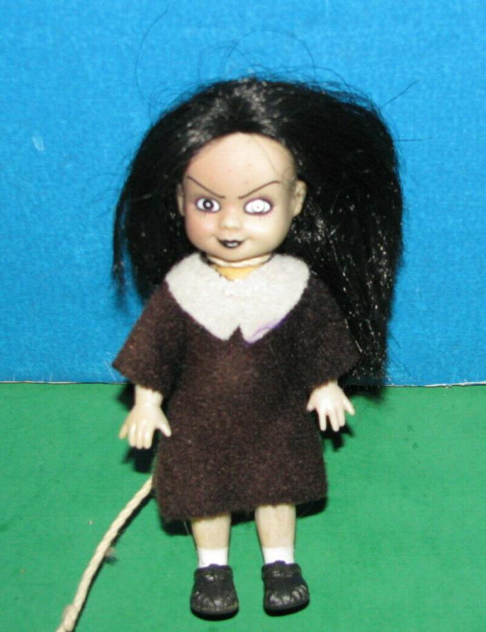 Wierd Horror Small Doll in Black with Scary Eyes/Good Condition/Take a Look.
