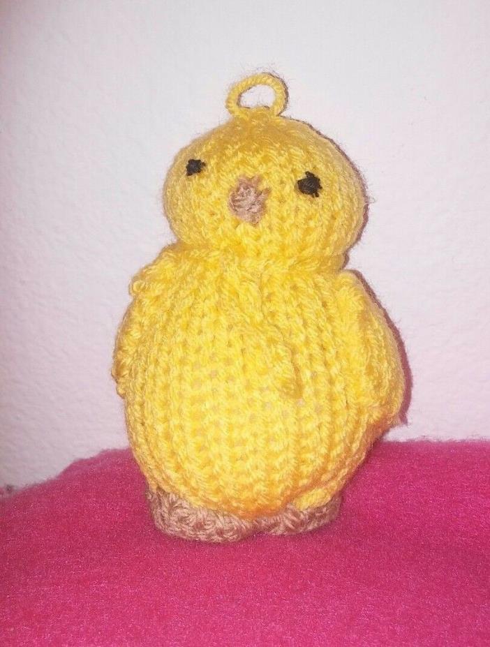 Handmade newly made Knitted chick yellow, 3.5 inches tall