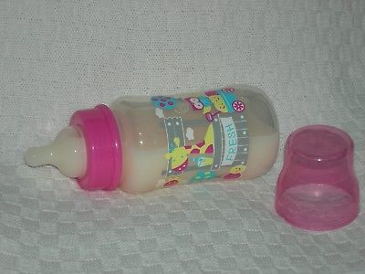 Reborn baby toddler girl fake milk/formula bottle 11 oz wide neck Animals