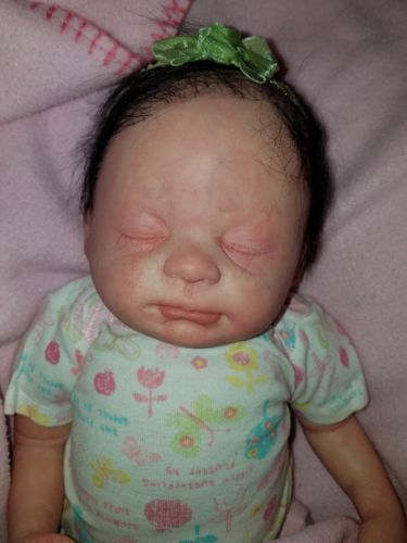 Reduced price! Reborn baby doll from BB / GHSP / soft body / brown mohair / girl