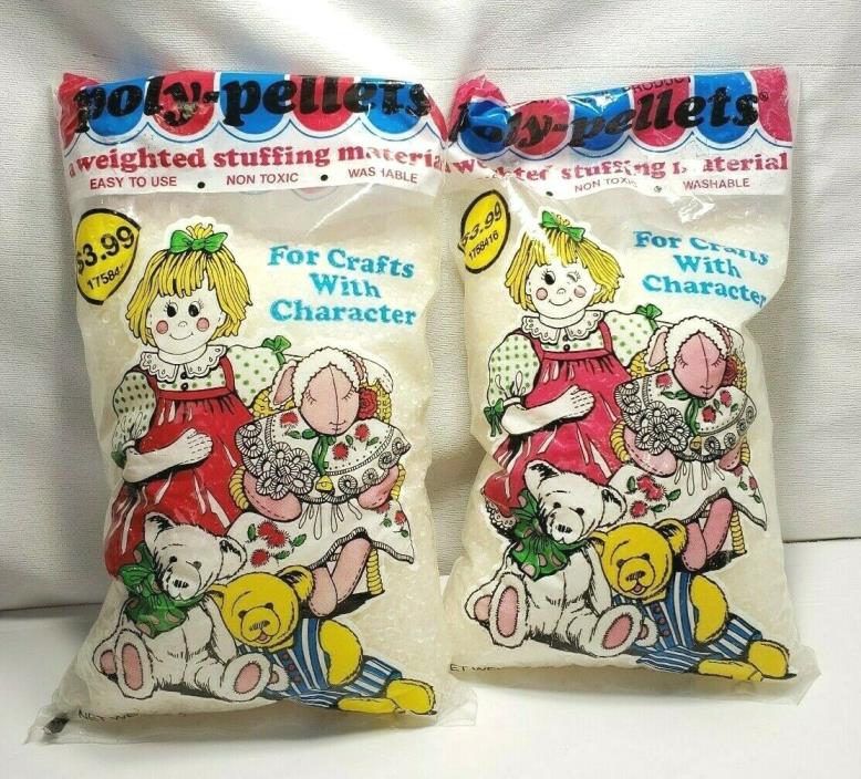 2 Fairfield Poly Pellets Weighted Stuffing Beads 2  x 2# Bags= 4 lbs total PP2