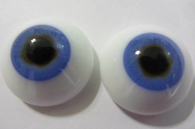 Azur-Blue Lauscher German Glass Flat Back  Eyes  24mm For Reborn Baby Dolls