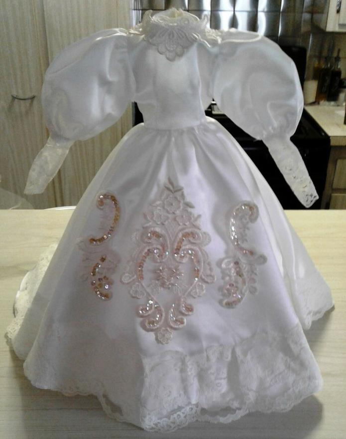 Bride~Communion Dress,Veil, Crinoline & Adjustable Stand for 20