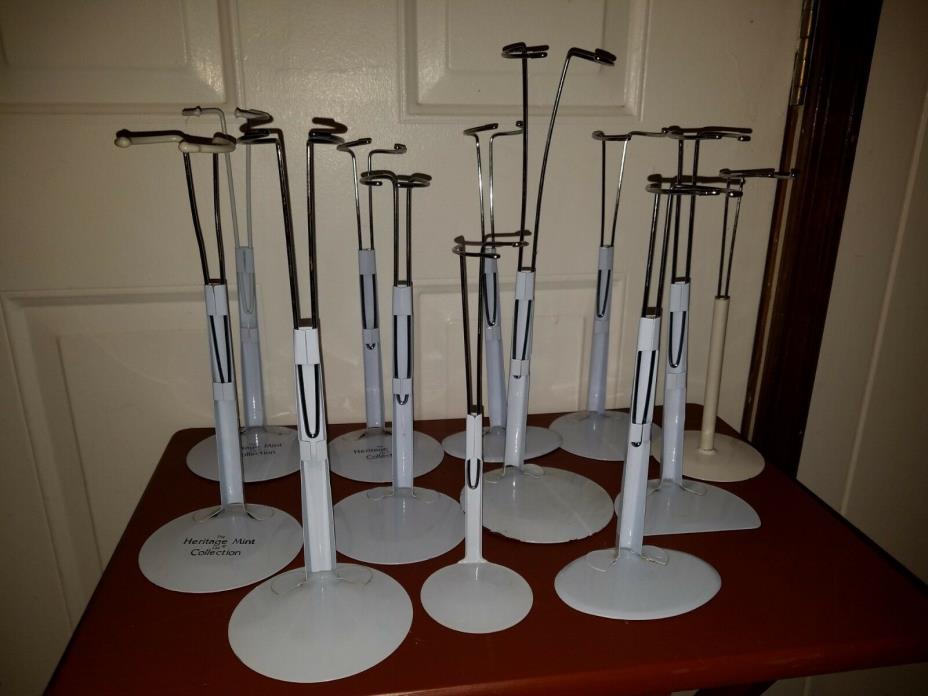 12 Assorted  White Doll Stands