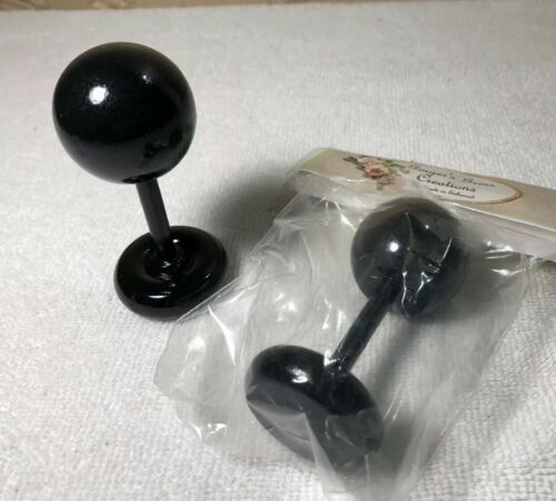 LOT OF TWO - New DOLL HAT DISPLAY STAND small Wooden Black