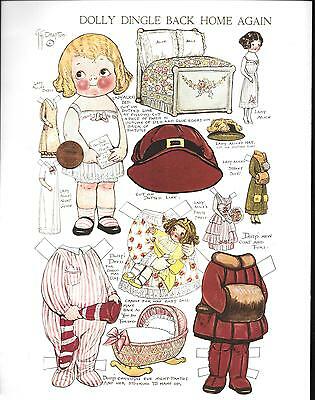 Dolly Dingle Back Home Again + Santa 1980's Magazine  Reproduction Paper Dolls