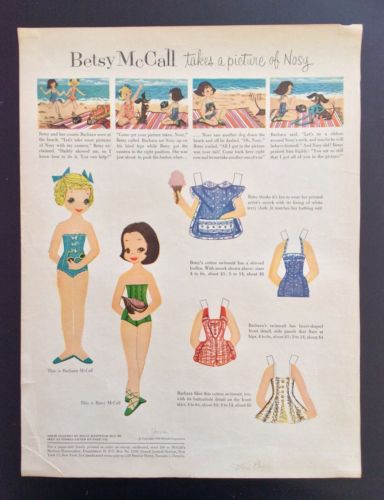 Vintage Betsy McCall Mag. Paper Dolls, Betsy McCall a Picture of Nosy , Jun 1956