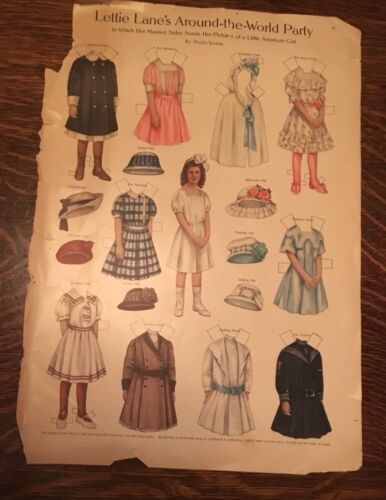 Vintage Paper Dolls 5 Lettie Lane’s Around The World Party By Sheila Young Uncut