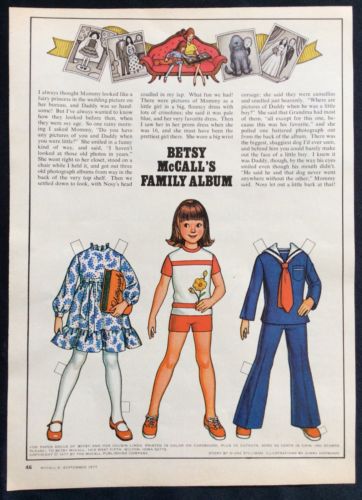 Betsy McCall Mag. Paper Doll, Betsy McCall’s Family Album, Sept. 1977