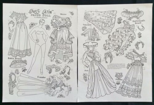 Lovely Latin Lady Paper Doll, 1983 Doll Reader Mag. by Charles Ventura