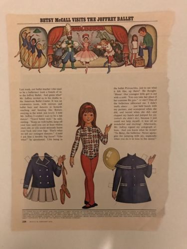 Betsy McCall Mag. Paper Doll, Betsy McCall Visits the Joffrey Ballet, Feb. 1972
