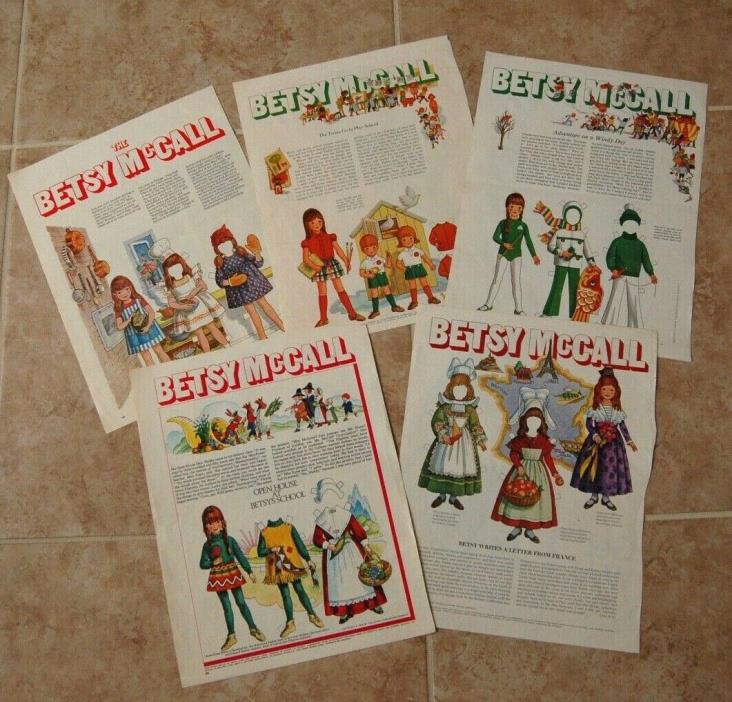 5 PAGES BETSY MCCALL MAGAZINE PAPER DOLLS