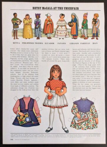 Betsy McCall Mag. Paper Doll, Betsy McCall at the Unicefair, Oct. 1971