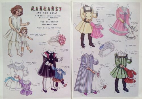 Vintage Pat Stall Margaret & her Dolly from 1902 Paper Doll Uncut,1985