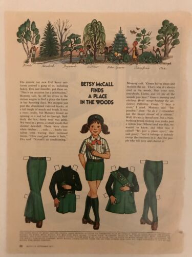 Betsy McCall Mag. Paper Doll, Betsy McCall Girl Scout in the Woods, Sept. 1973