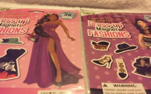 Set Of 2 Dress-Up Magnet Fashion Paperdolls....28 Pc In Each Pack