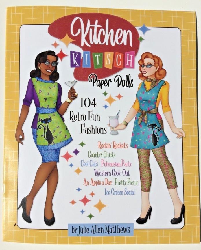 **NEW!** KITCHEN KITSCH Paper Doll Book! Cute themed clothes and retro recipes!