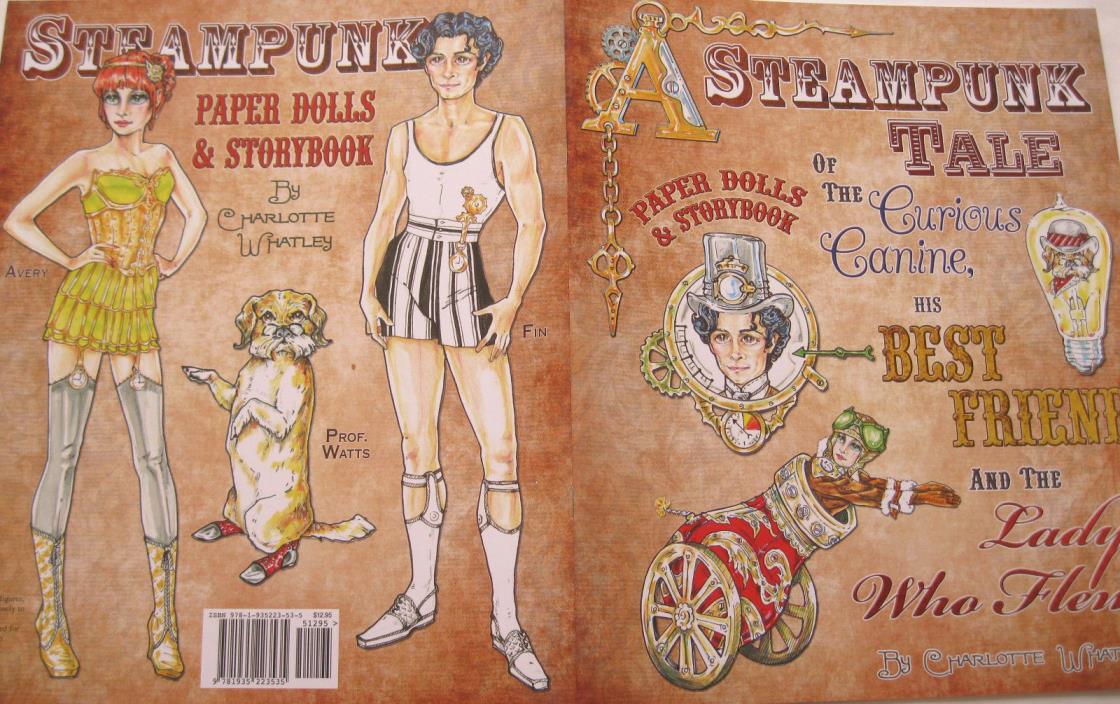A STEAMPUNK TALE Paper Dolls & Storybook w/ Winsome Costumes & Accessories!