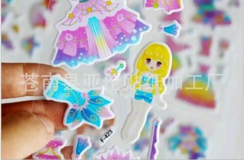 2 Sheets Puffy Dress-Up Doll Mermaid Stickers