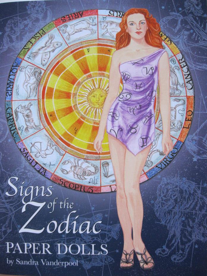 SIGNS OF THE ZODIAC Paper Doll Book w/ Glorious Celestial Costumes & More!