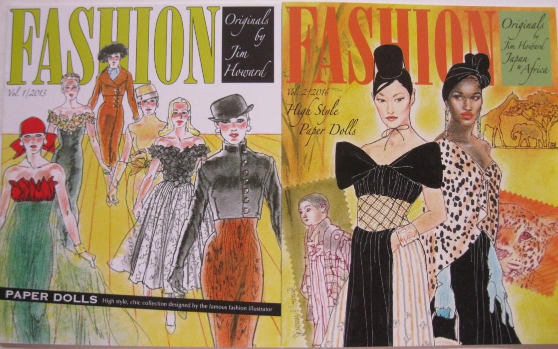 SPECIAL OFFER! 2 Books: Jim Howard's FASHION ORIGINALS Paper Dolls Volumes 1 & 2