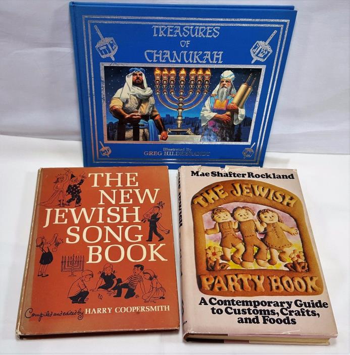 Jewish Book Lot 3 Treasures of Chanukah Party Book Song Book Vintage 1965 1978