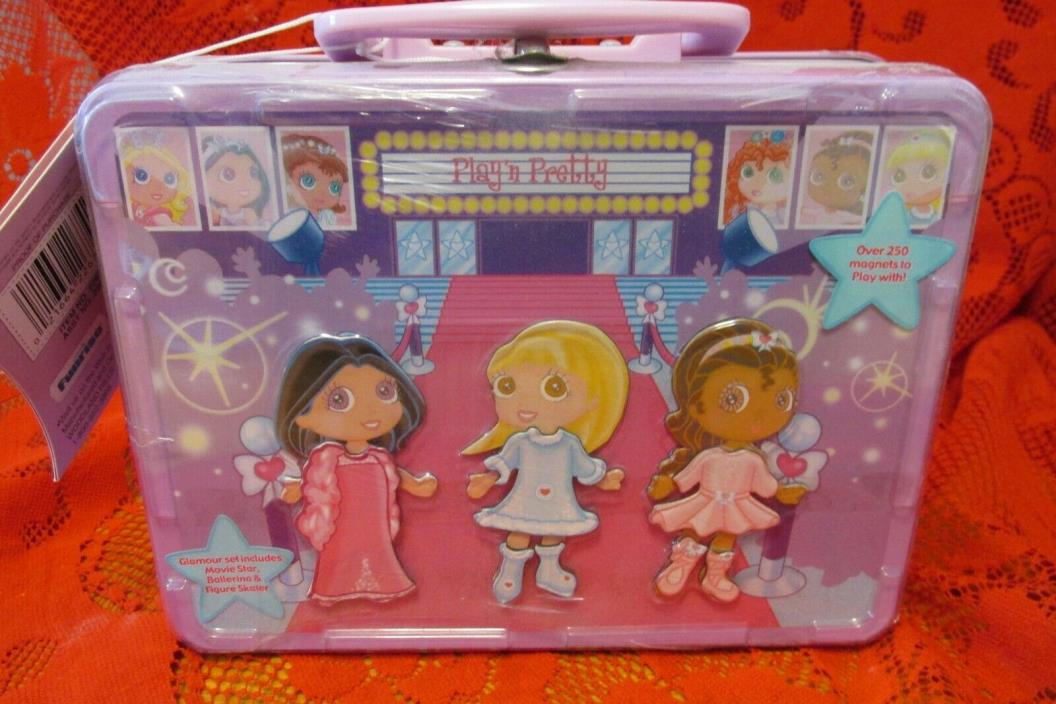 MAGNETIC PAPER DOLLS, PLAY N PRETTY LUNCH BOX STYLE CARRY ALONG CASE, mint