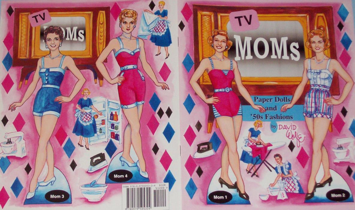 TV MOMS Paper Doll Book by David Wolfe w/ Fabulous 1950s Fashions